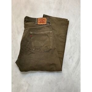 Levi Strauss Co 501 Brown Cotton Twill Utility Work Pants Men 38